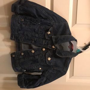 Girls cropped denim jacket